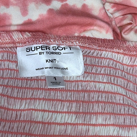 Torrid Super Soft Rayon Dress On Off Shoulder Flutter Sleeves Dyed Stripes NWOT - Picture 12 of 16